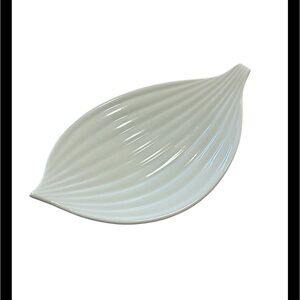 1950 MCM Ernest Sohn Creations White Ribbed Serving Decorative Plate Made In USA